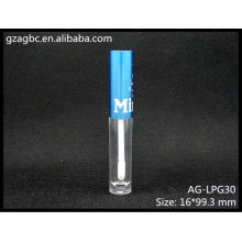 Plástico transparente & vazio redonda Lip Gloss tubo AG-LPG30, embalagens de cosméticos do AGPM, cores/logotipo personalizado